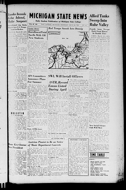 Michigan State news. (1945 March 29)