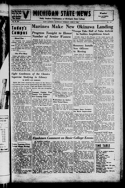 Michigan State news. (1945 June 5)