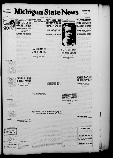 Michigan State news. (1928 April 13)