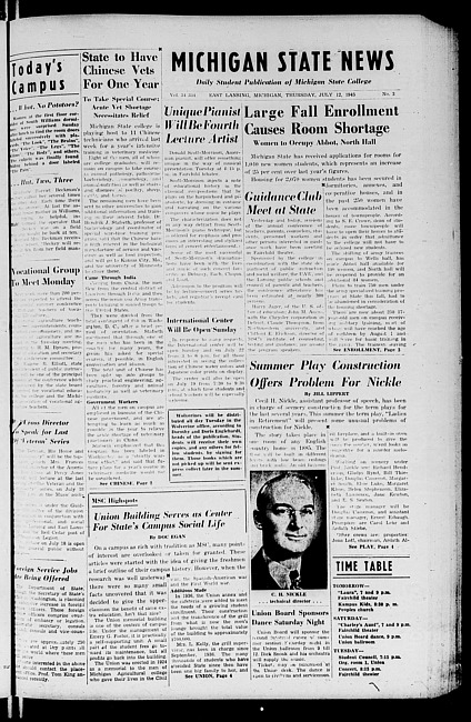 Michigan State news. (1945 July 12)