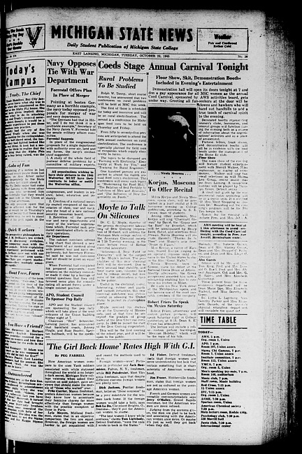 Michigan State news. (1945 October 23)