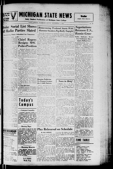 Michigan State news. (1945 November 2)