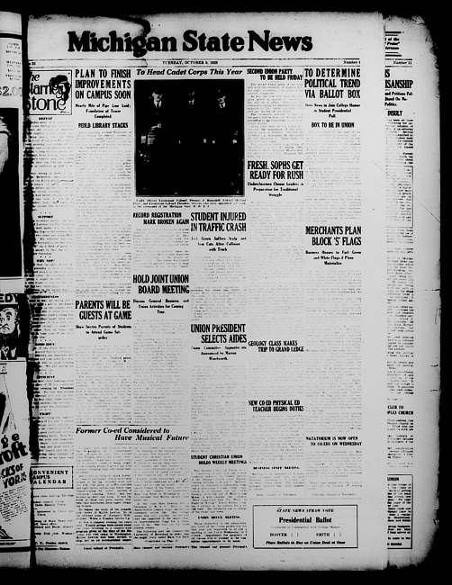 Michigan State news. (1928 October 9)