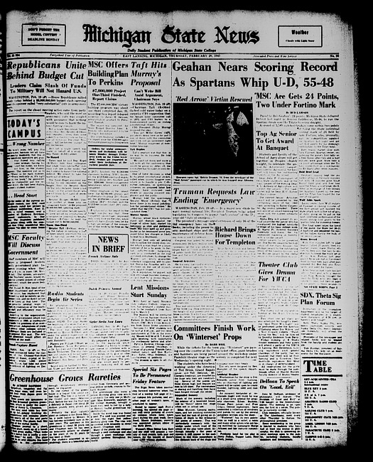 Michigan State news. (1947 February 20)