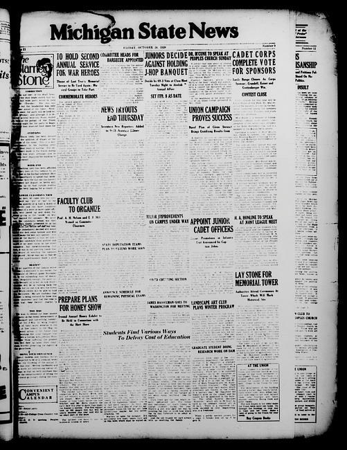 Michigan State news. (1928 October 26)