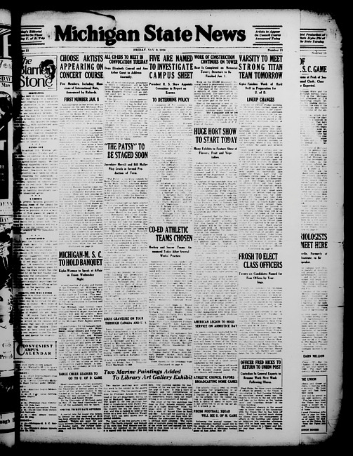 Michigan State news. (1928 November 9)