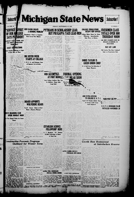 Michigan State news. (1925 September 18)