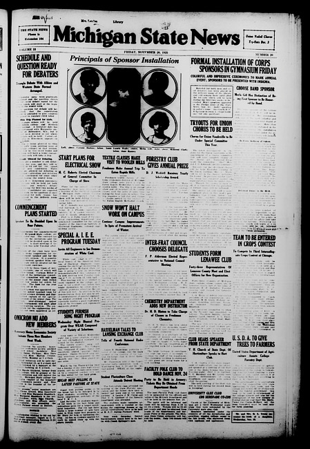 Michigan State news. (1925 November 20)