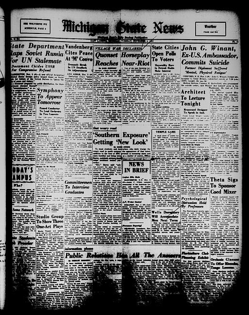 Michigan State news. (1947 November 4)