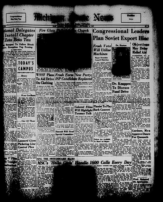 Michigan State news. (1947 November 14)
