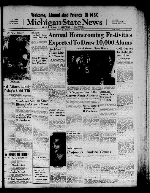 Michigan State news. (1950 October 14)
