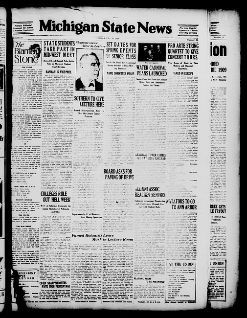 Michigan State news. (1929 February 26)