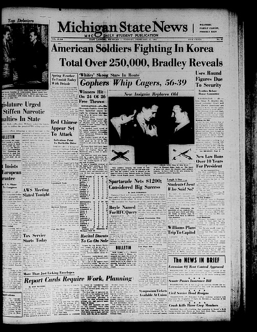 Michigan State news. (1951 February 27)