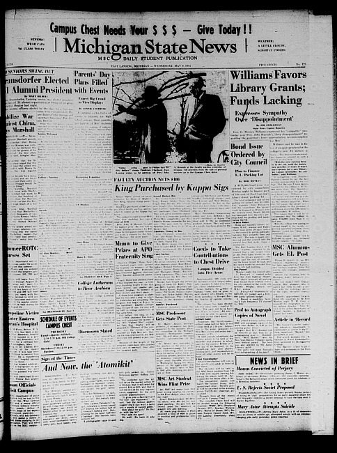Michigan State news. (1951 May 9)
