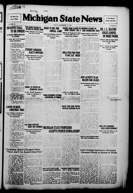 Michigan State news. (1925 December 11)