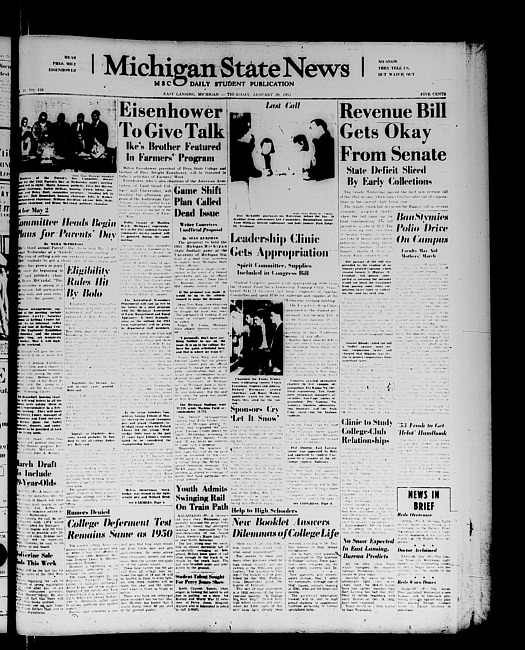 Michigan State news. (1953 January 29)