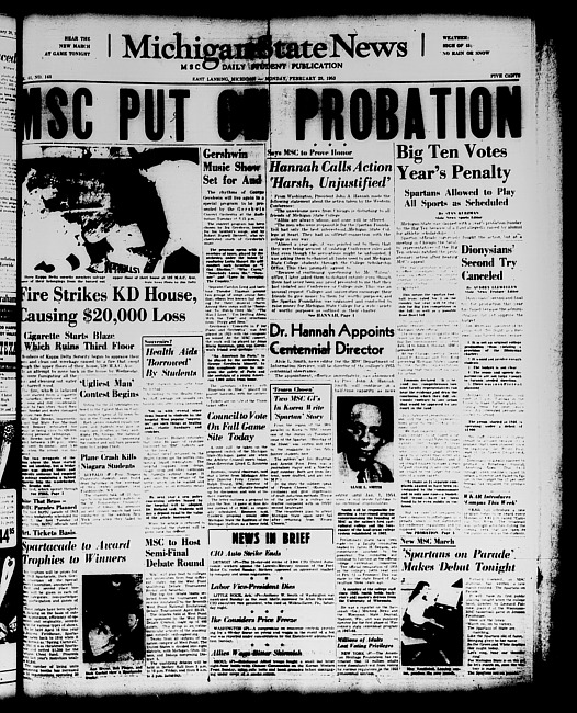 Michigan State news. (1953 February 23)