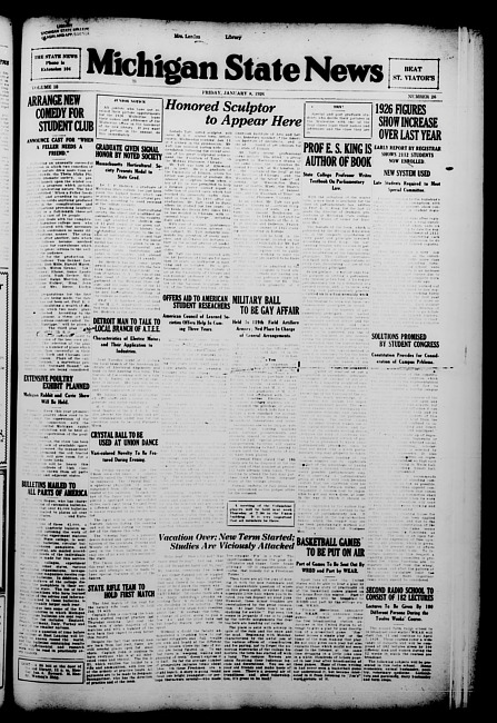 Michigan State news. (1926 January 8)