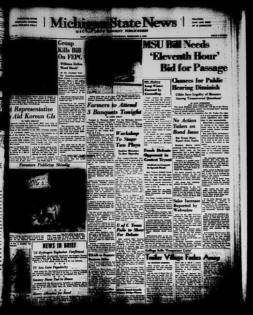Michigan State news. (1954 February 3)