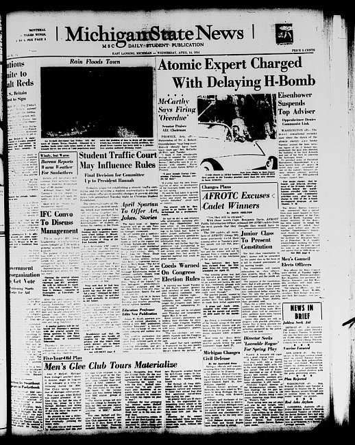 Michigan State news. (1954 April 14)