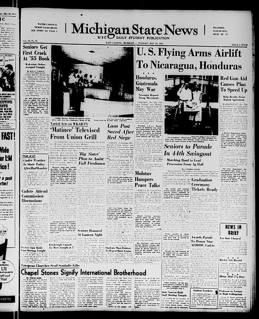 Michigan State news. (1954 May 25)