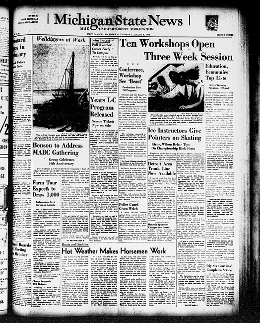 Michigan State news. (1954 August 5)