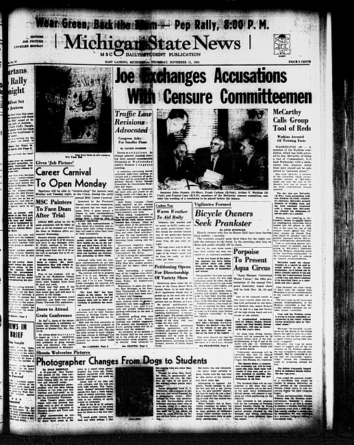 Michigan State news. (1954 November 11)