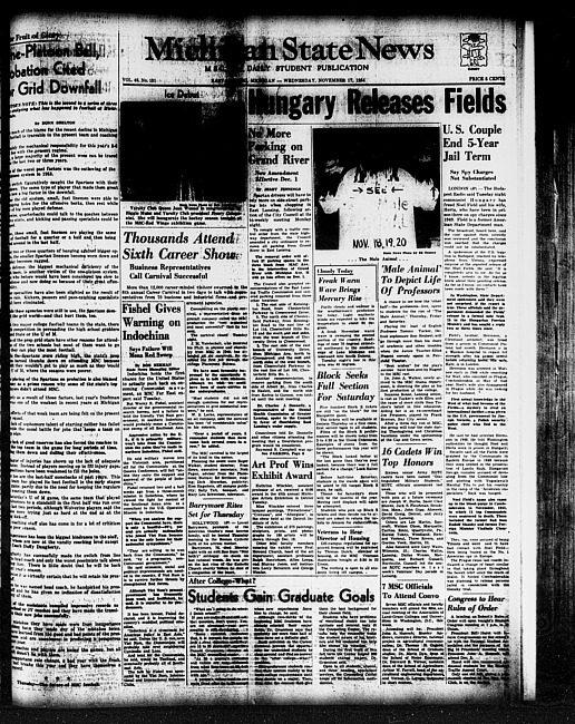 Michigan State news. (1954 November 17)