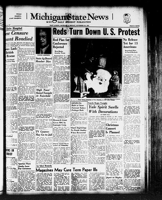 Michigan State news. (1954 November 29)