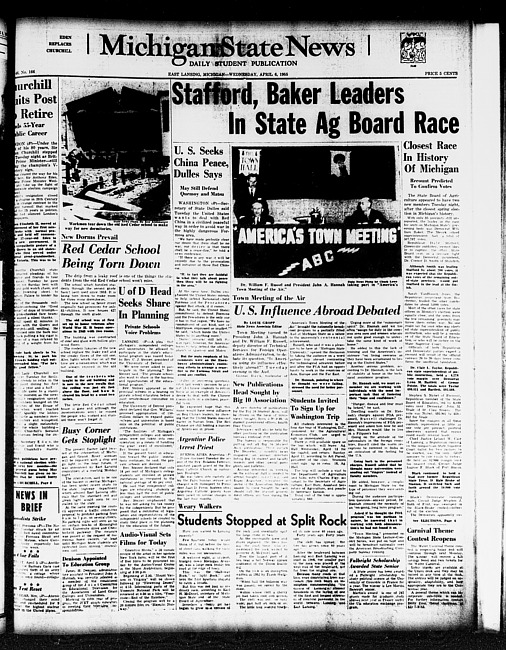 Michigan State news. (1955 April 6)
