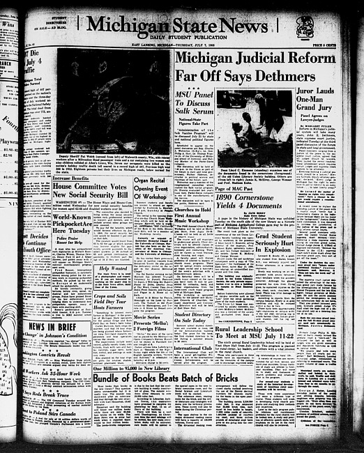 Michigan State news. (1955 July 7)
