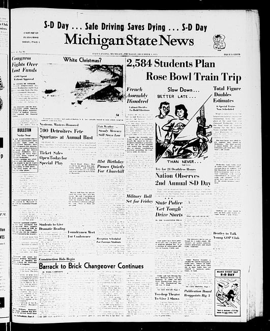 Michigan State news. (1955 December 1)