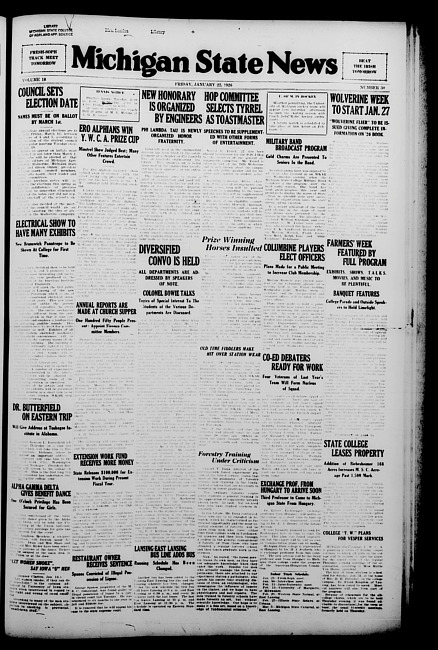 Michigan State news. (1926 January 22)