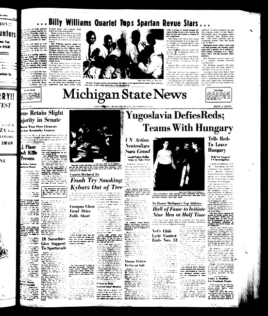 Michigan State news. (1956 November 9)