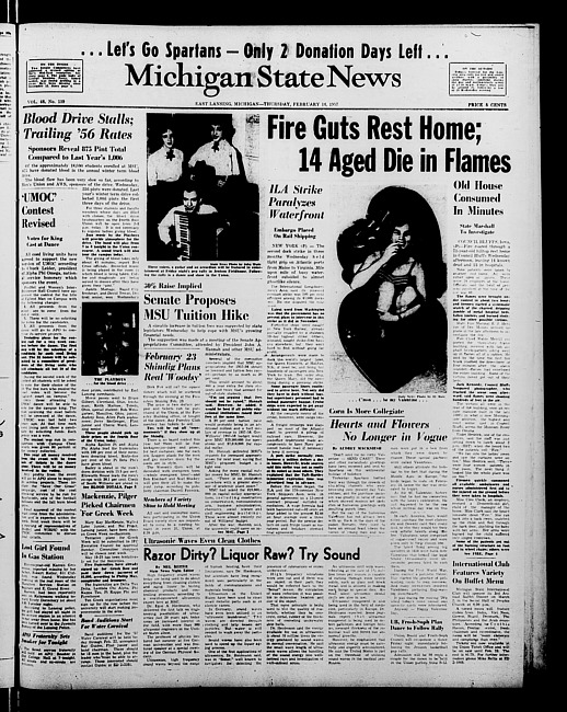 Michigan State news. (1957 February 14)
