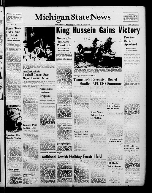 Michigan State news. (1957 April 16)