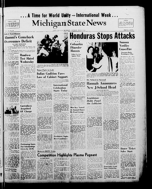 Michigan State news. (1957 May 6)