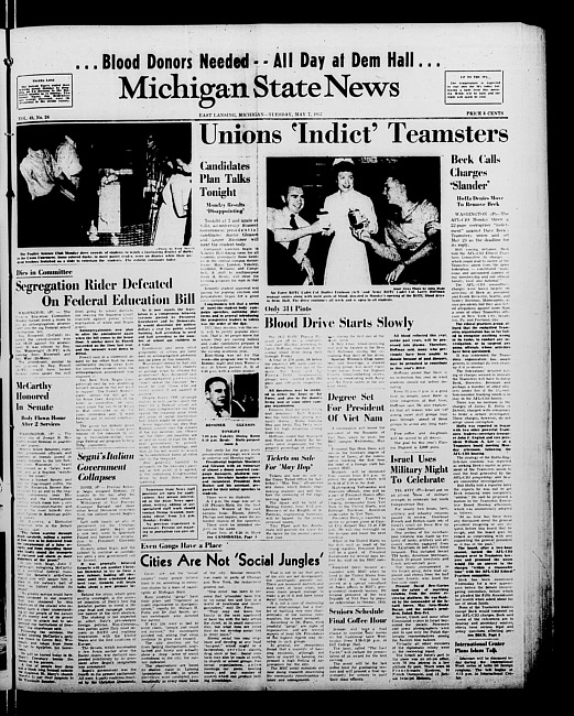 Michigan State news. (1957 May 7)