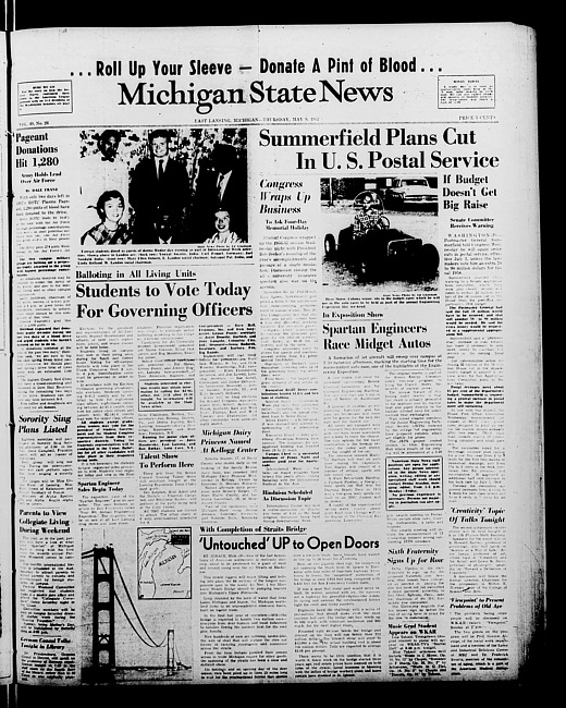 Michigan State news. (1957 May 9)