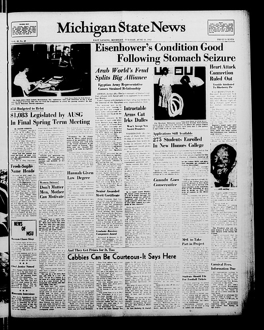 Michigan State news. (1957 June 11)