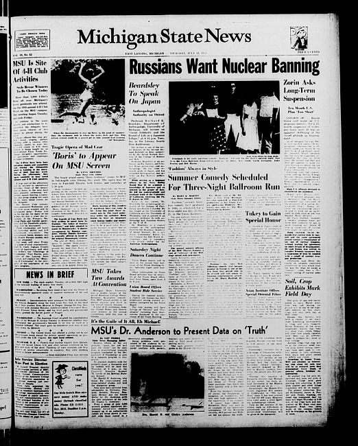 Michigan State news. (1957 July 11)