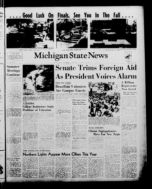 Michigan State news. (1957 August 15)