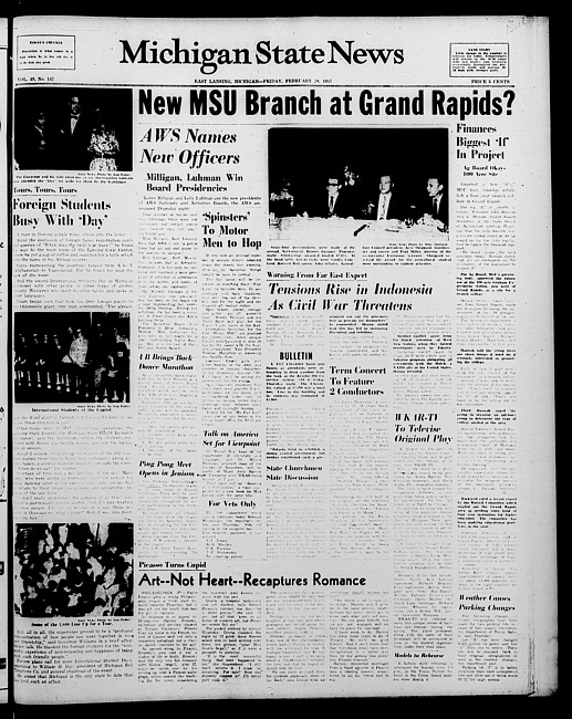 Michigan State news. (1958 February 28)