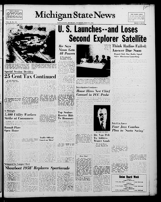 Michigan State news. (1958 March 6)