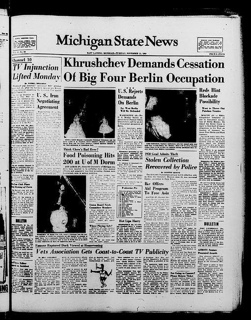 Michigan State news. (1958 November 11)