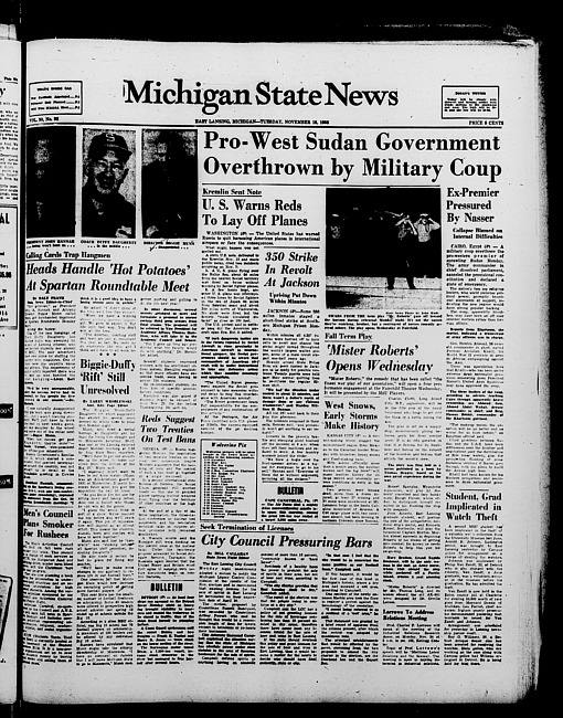 Michigan State news. (1958 November 18)
