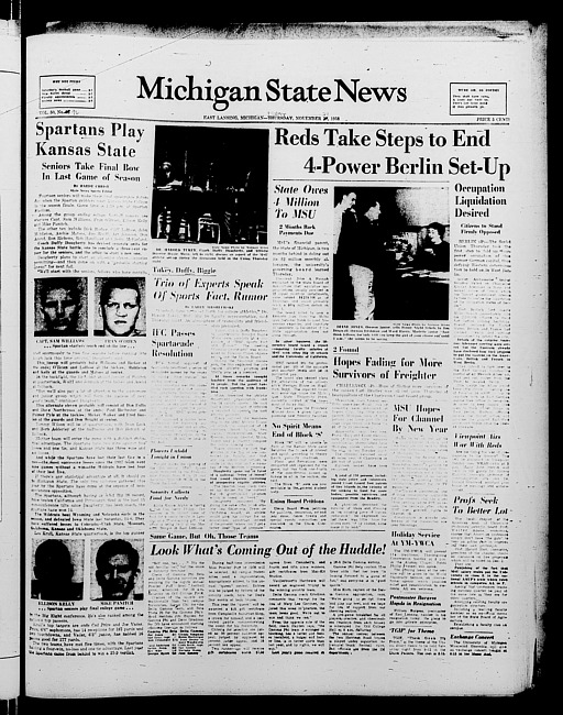 Michigan State news. (1958 November 21)