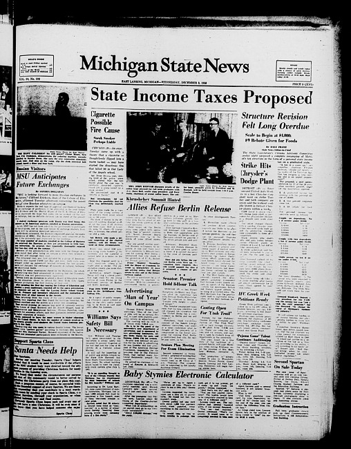 Michigan State news. (1958 December 3)