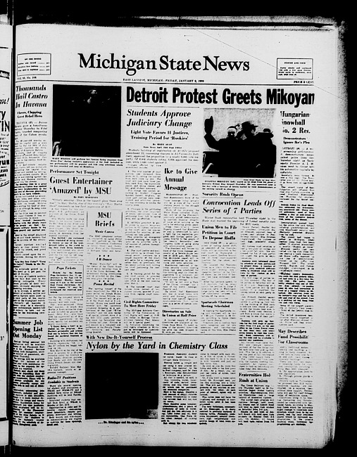 Michigan State news. (1959 January 9)