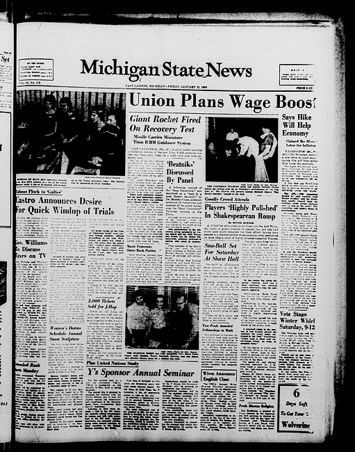 Michigan State news. (1959 January 23)